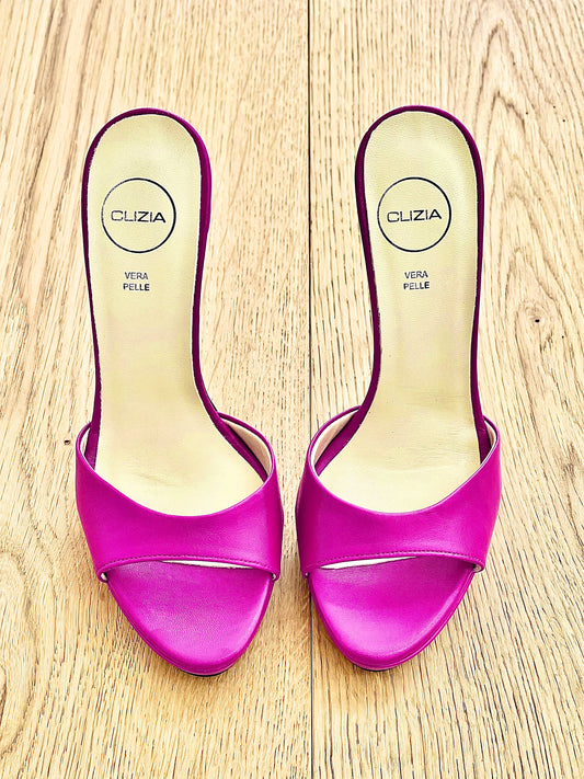 PRISCILLA LEATHER FUCHSIA