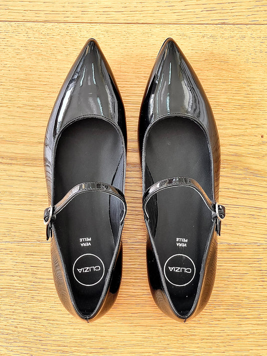 MILVA SCHWARZES LACKLEDER