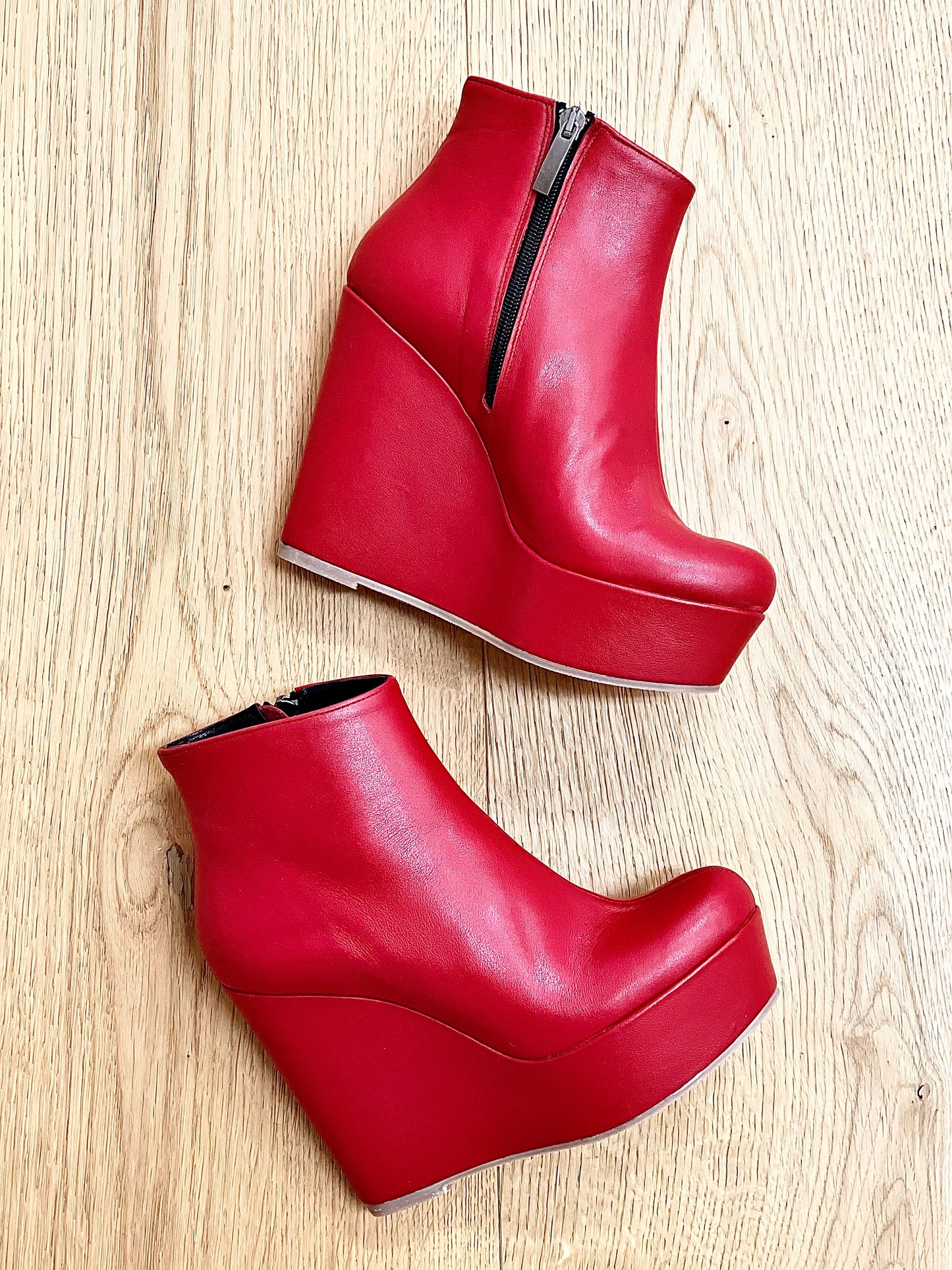 STIEFEL LEDER ROT