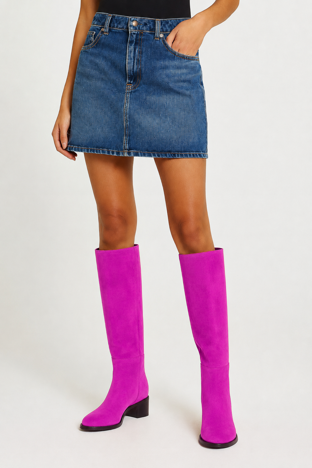 FUCHSIA SUEDE SNEAKERS