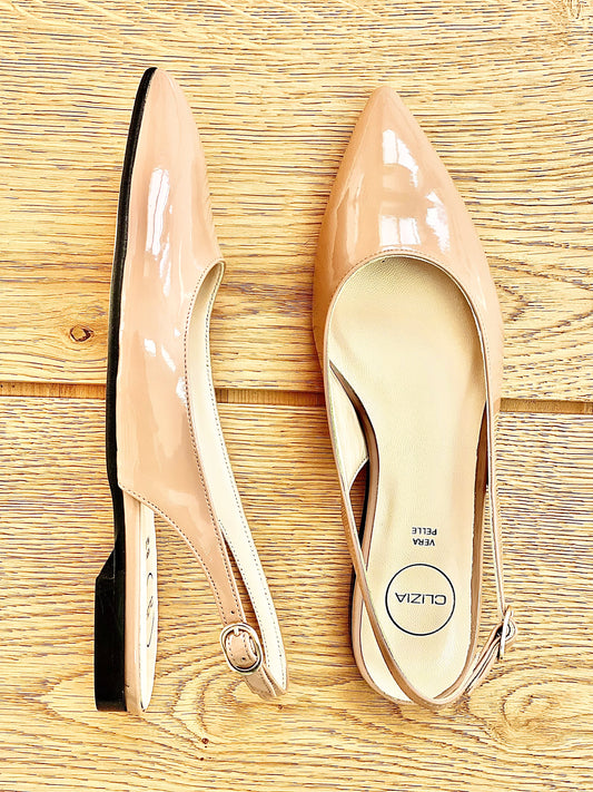 DELIA NUDE PATENT LEATHER