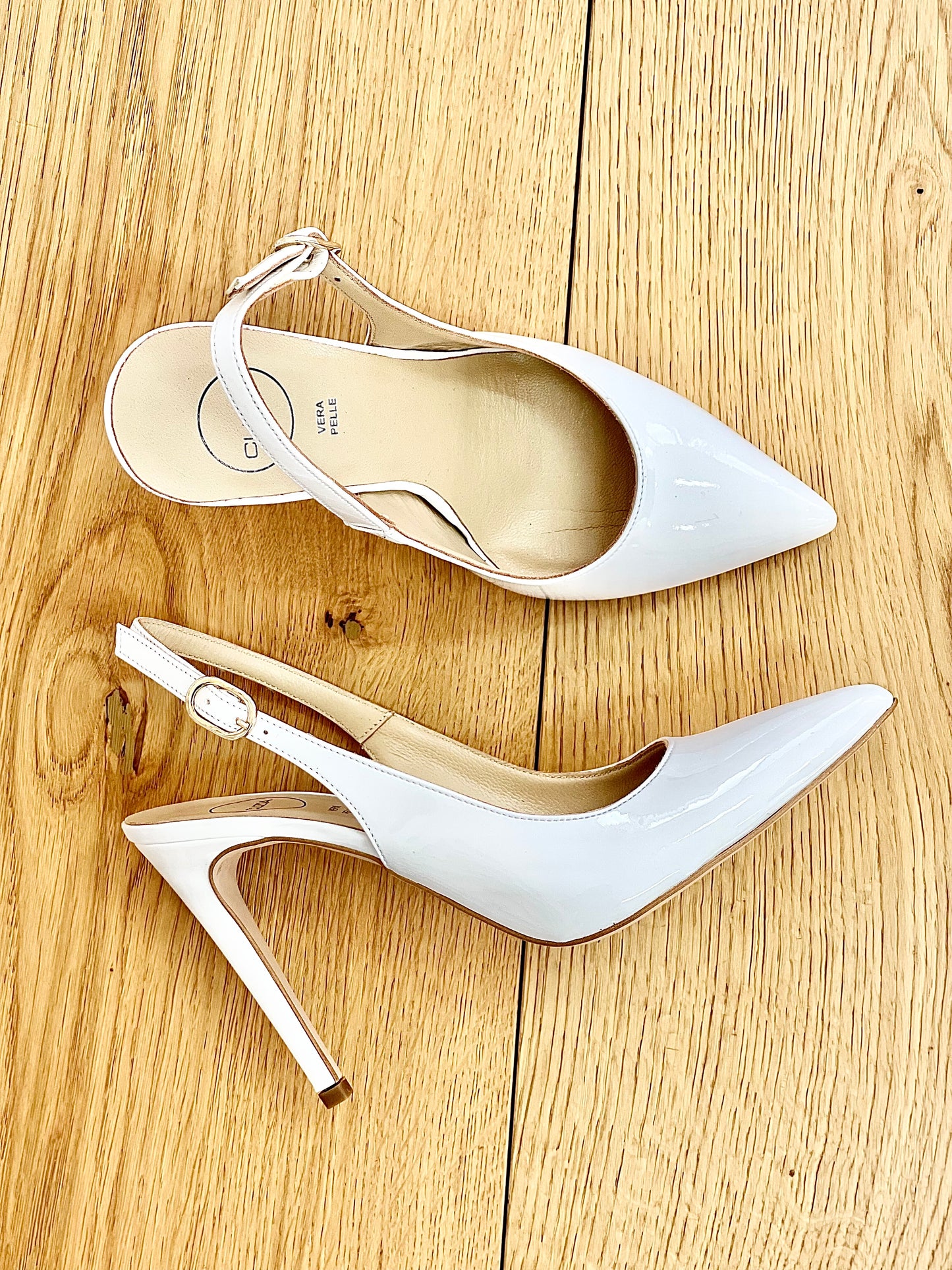 MARZIA WHITE PATENT LEATHER