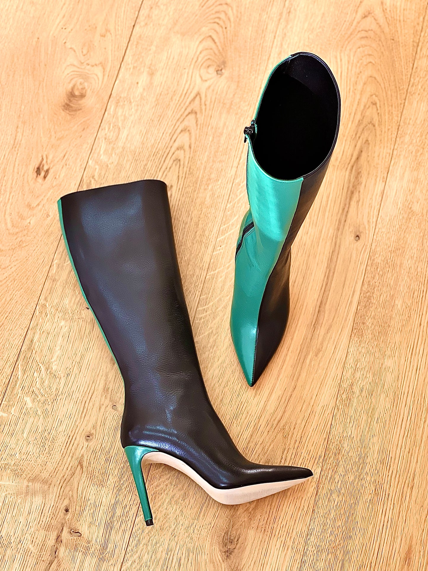 KELLY LEATHER BLACK / GREEN