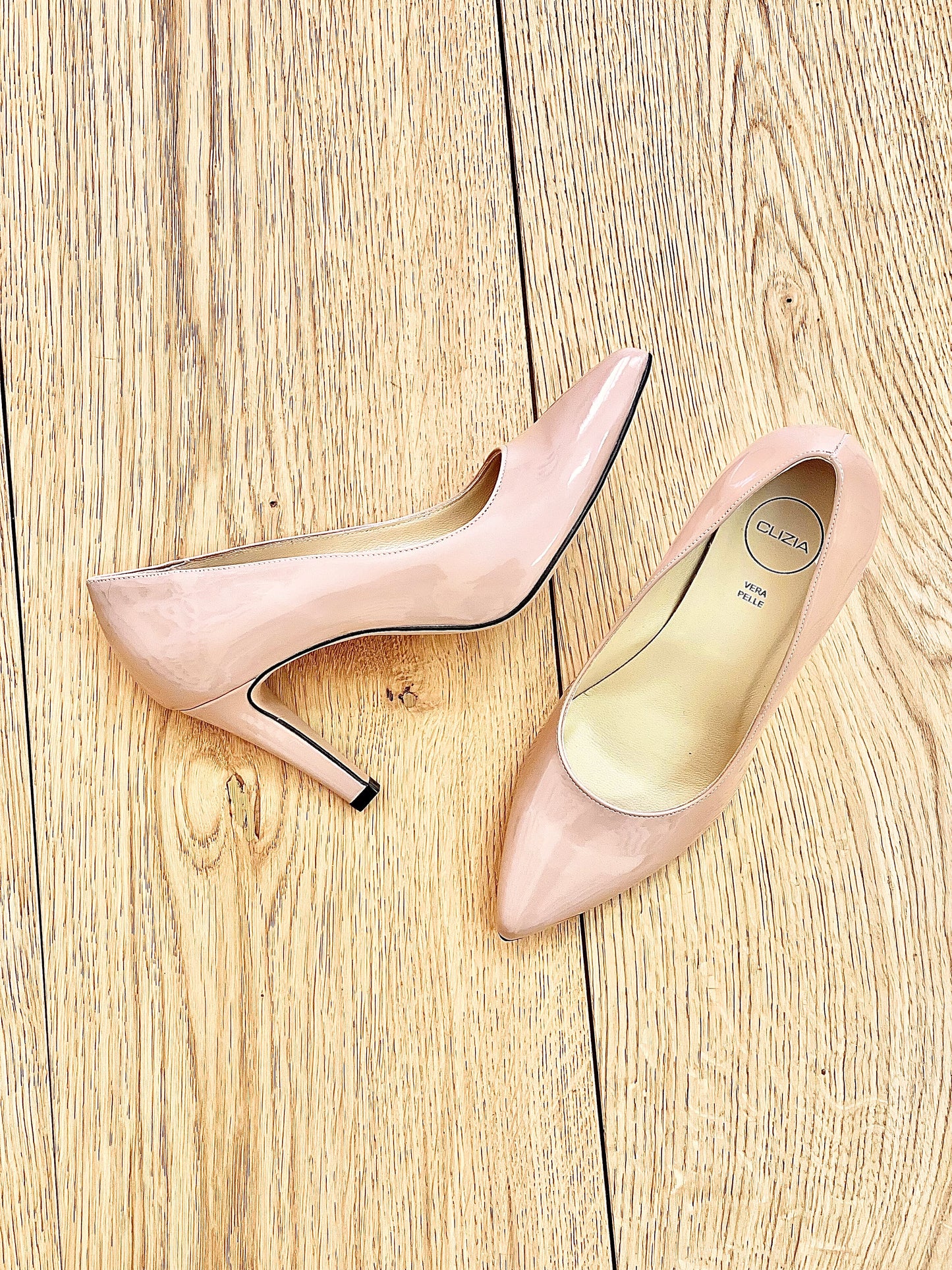 EMY NUDE PATENT LEATHER