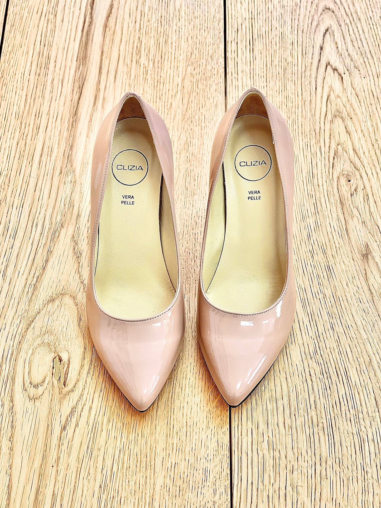 EMY NUDE PATENT LEATHER
