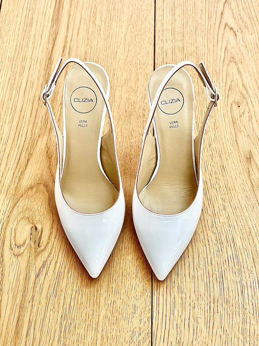 MARZIA WHITE PATENT LEATHER
