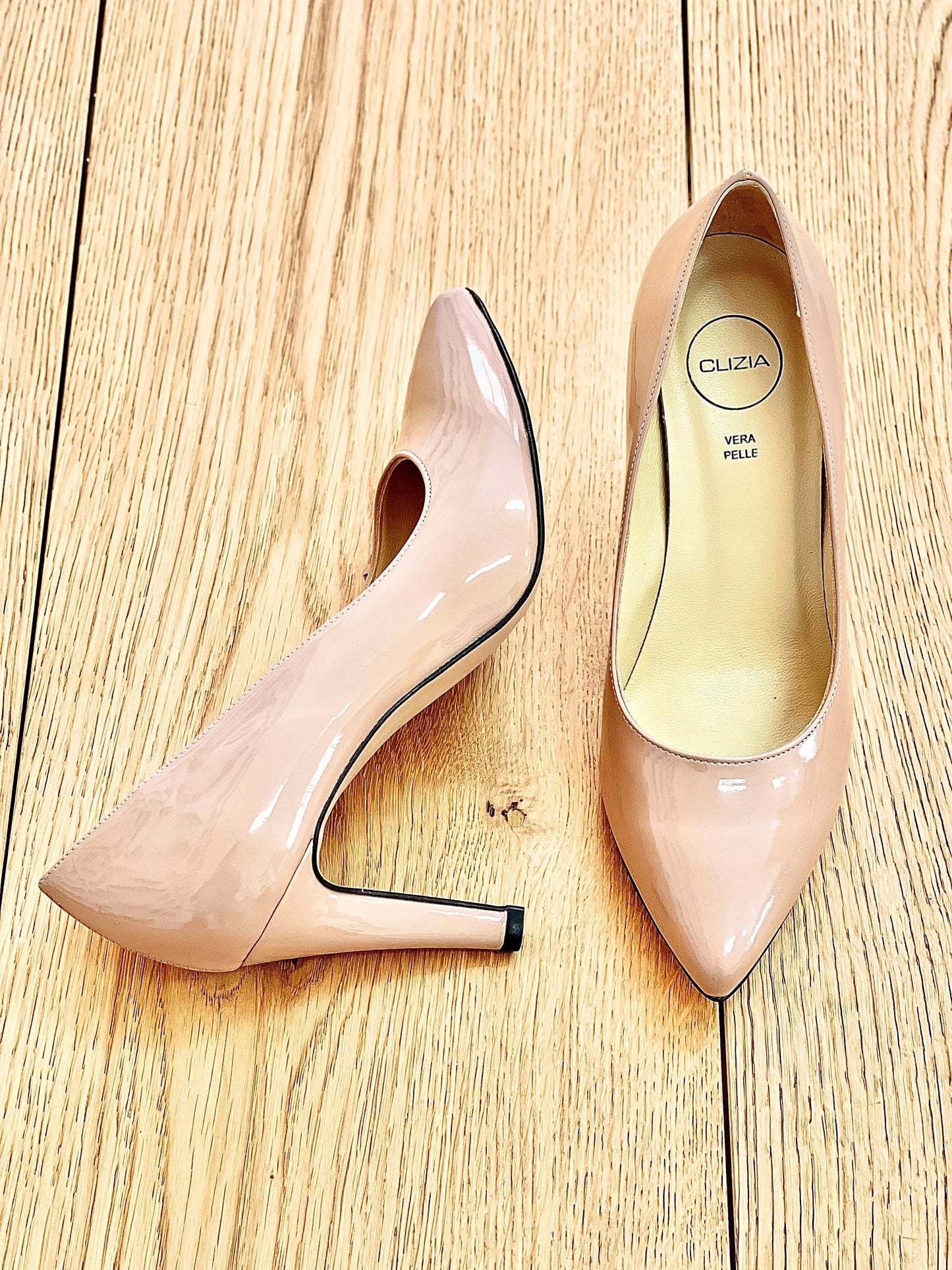 EMY NUDE PATENT LEATHER