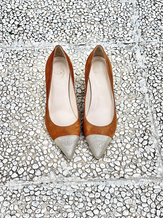 LIGHT SUEDE LEATHER/GOLD