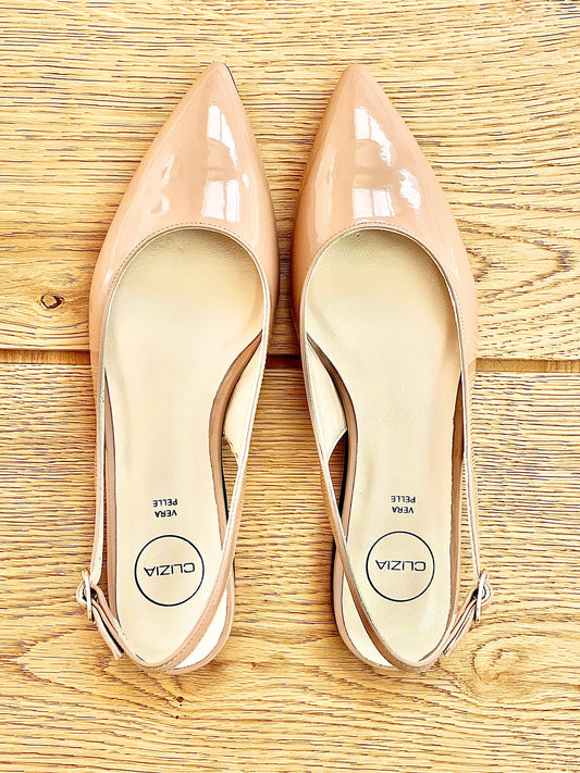 DELIA NUDE PATENT LEATHER