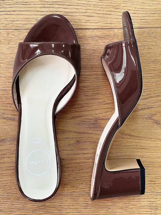 AZAI CUIR VERNI MARRON