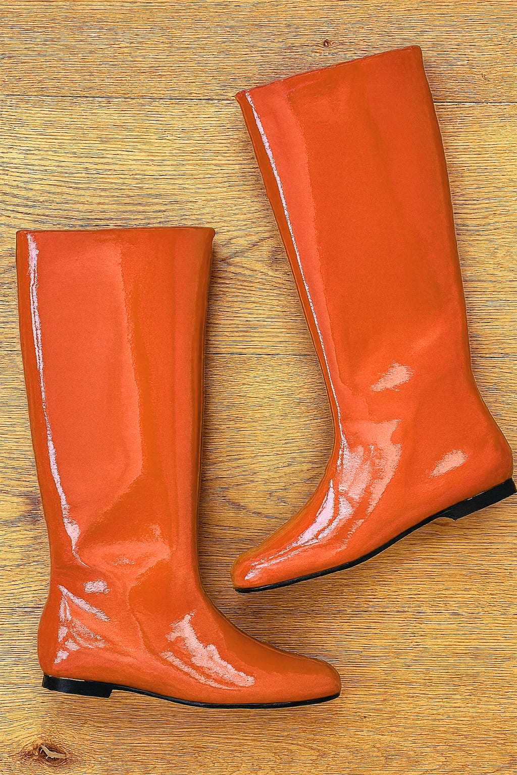 CINDY ORANGE CUIR VERNI