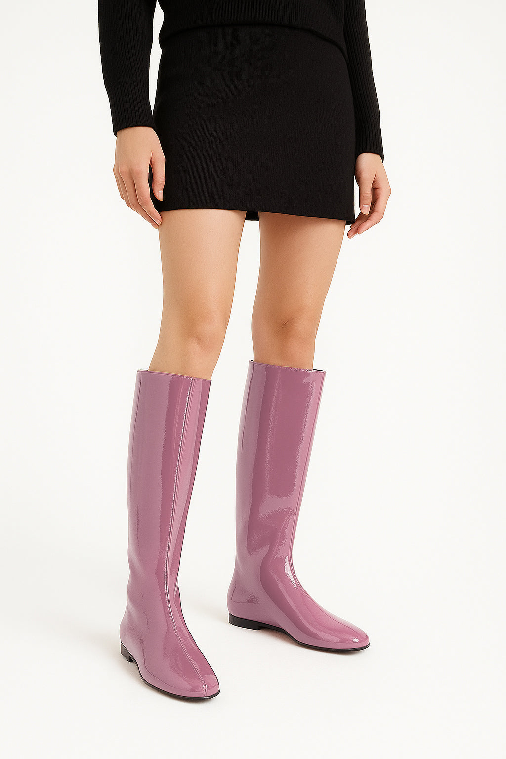 CINDY LILAS CUIR VERNI