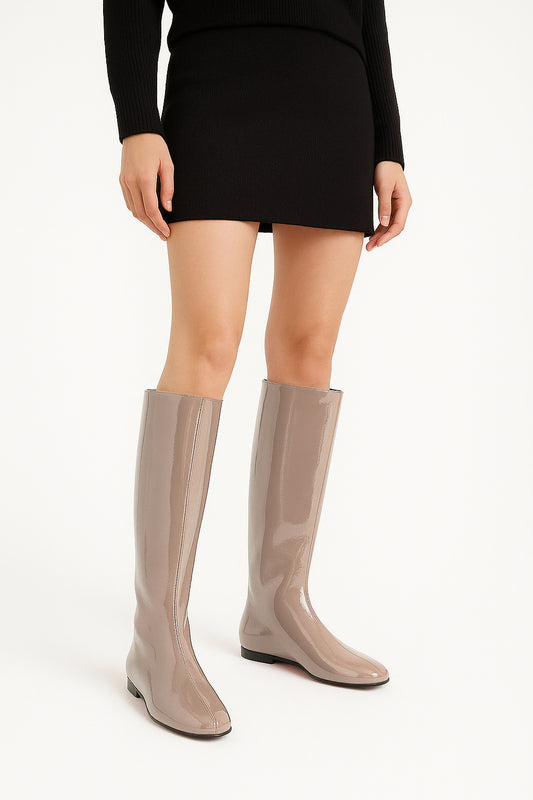 CINDY DOVE GRIS CUIR VERNI