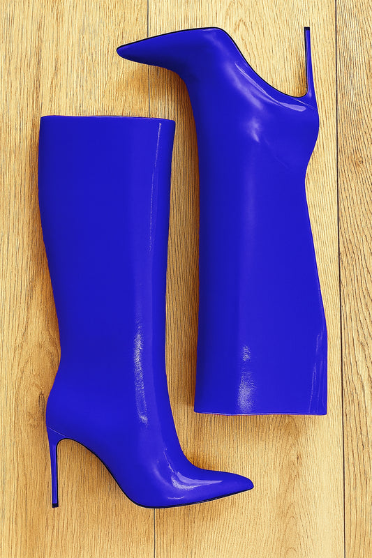 JUANA CUIR VERNI BLEU