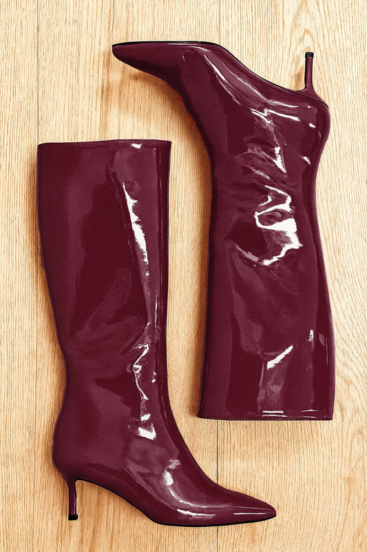 MELISSA CUIR VERNI BORDEAUX