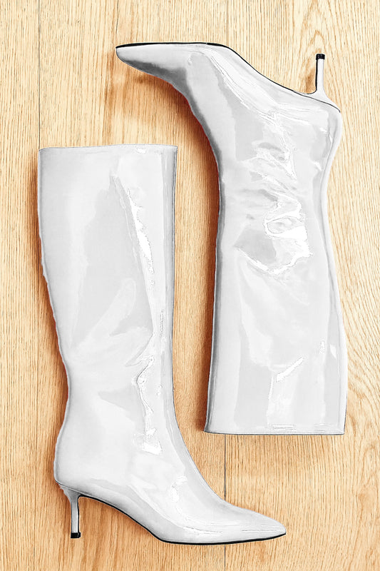 MELISSA BLANC CUIR VERNI