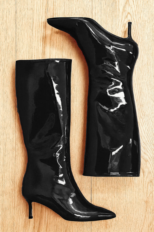 MELISSA CUIR VERNI NOIR