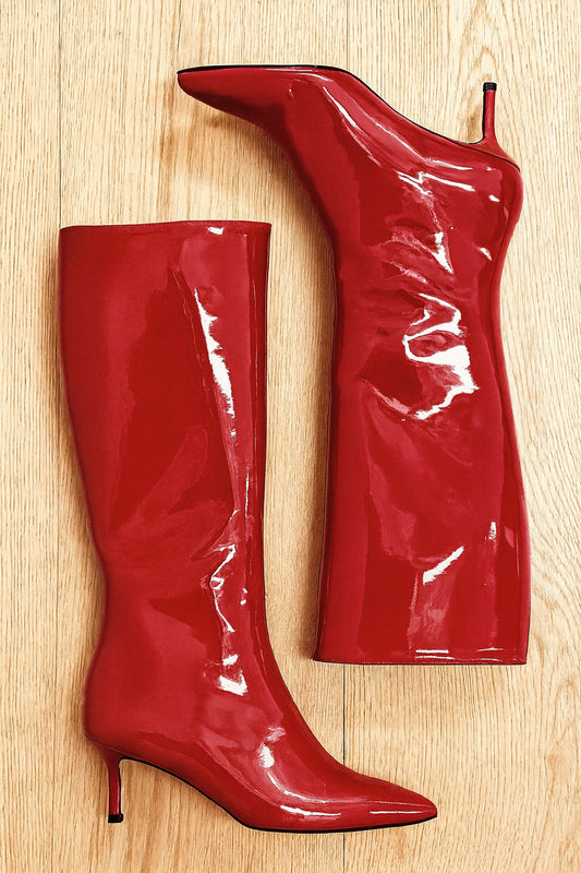 MELISSA CUIR VERNI ROUGE
