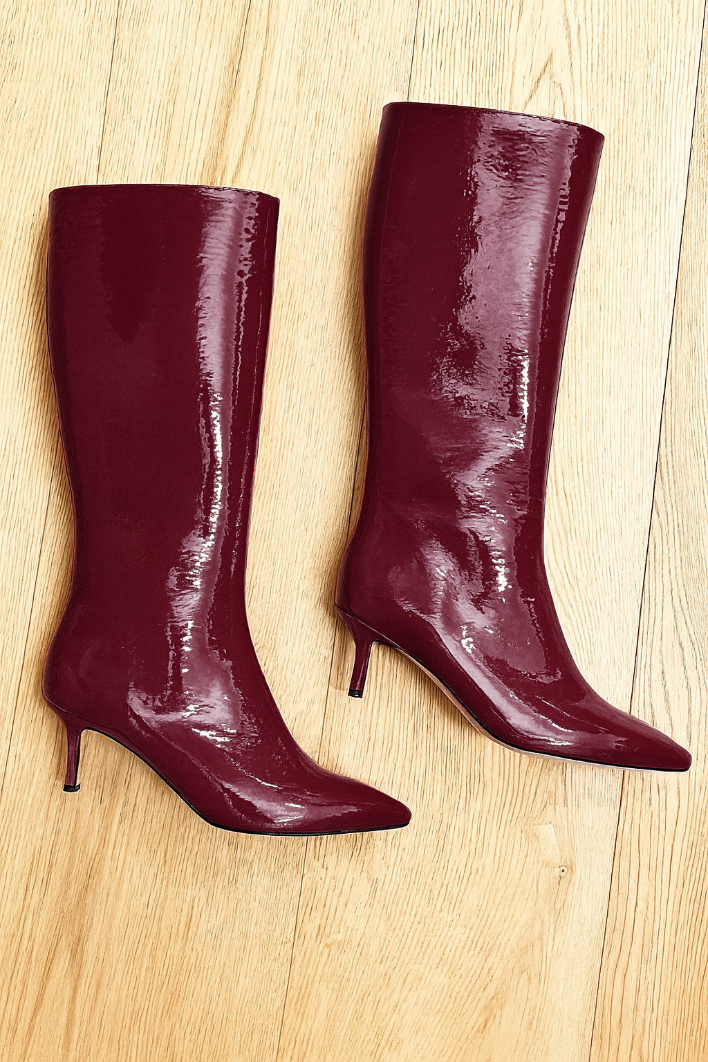 MELISSA CUIR VERNI BORDEAUX