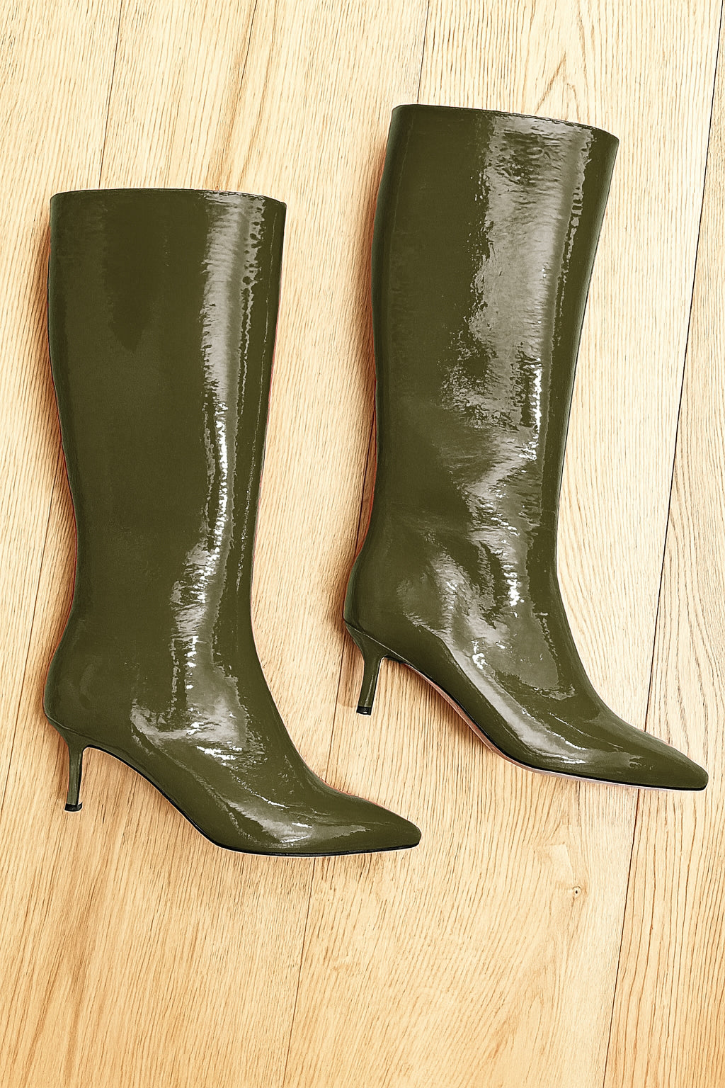 MELISSA KAKI CUIR VERNI