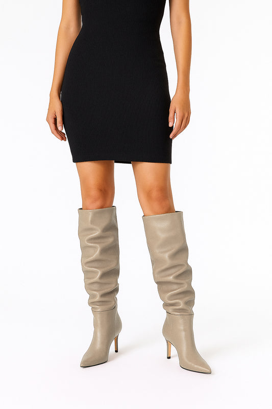 NENA CUIR GRIS TOURTERELLE