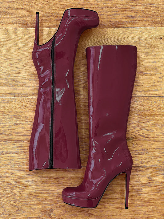 URSULA CUIR VERNI BORDEAUX