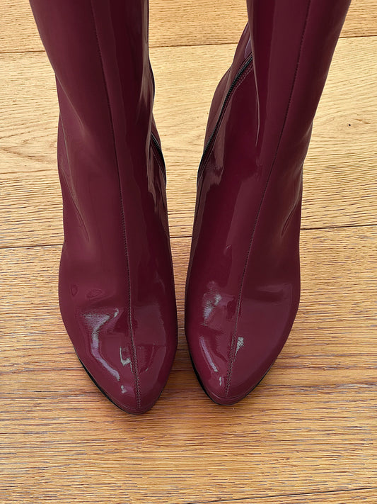 URSULA CUIR VERNI BORDEAUX