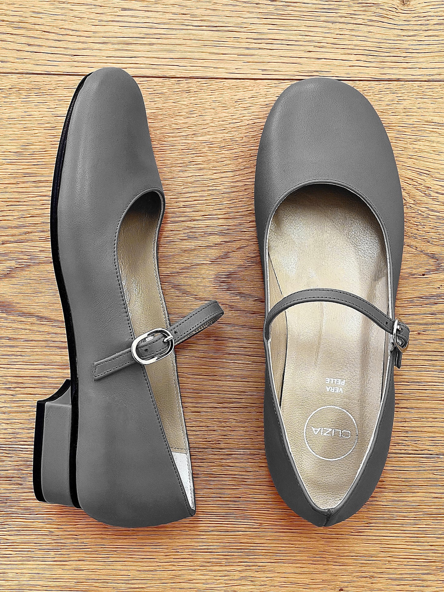 ZELIA CUIR GRIS