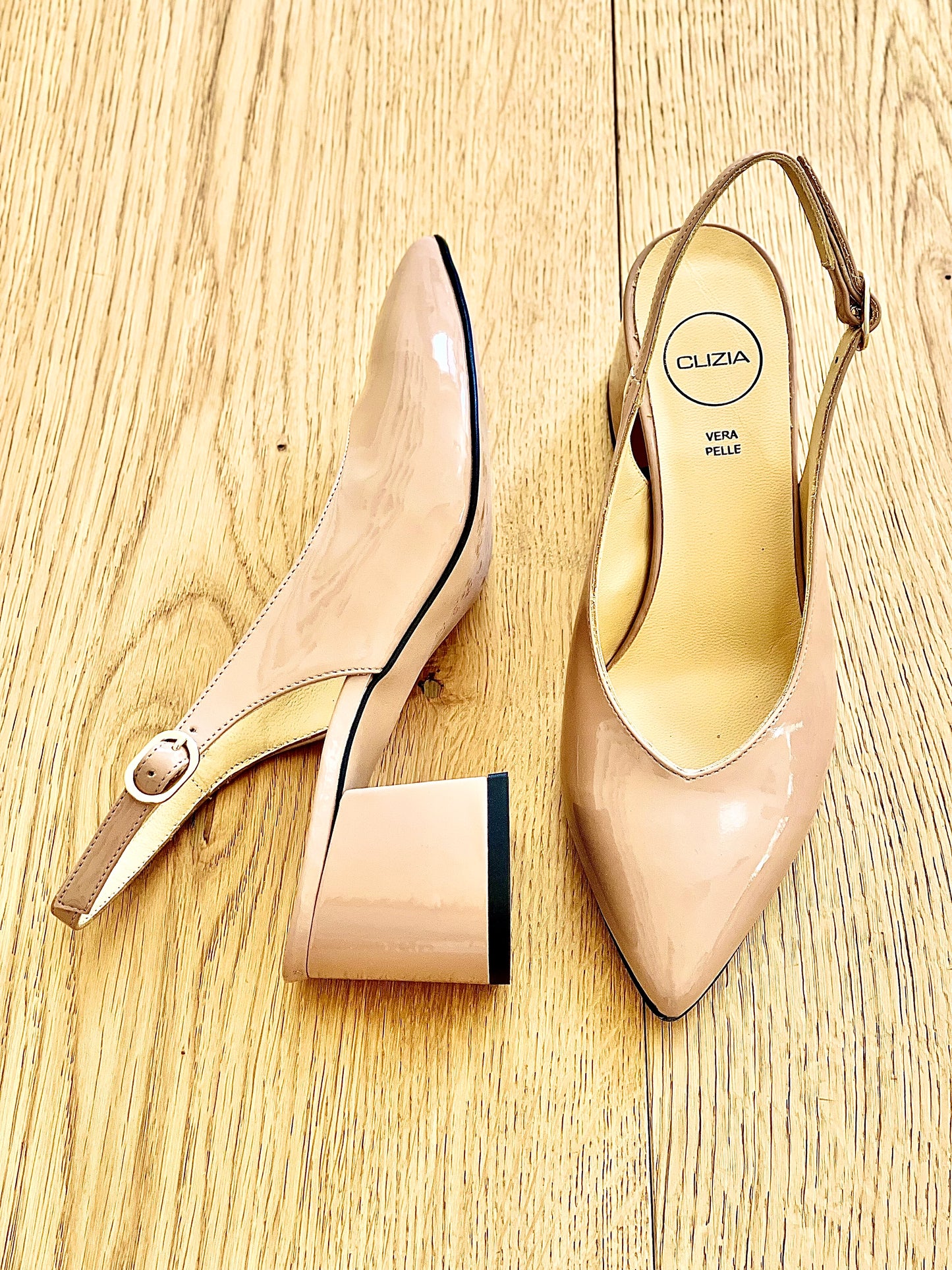 OLGA NUDE PATENT LEATHER