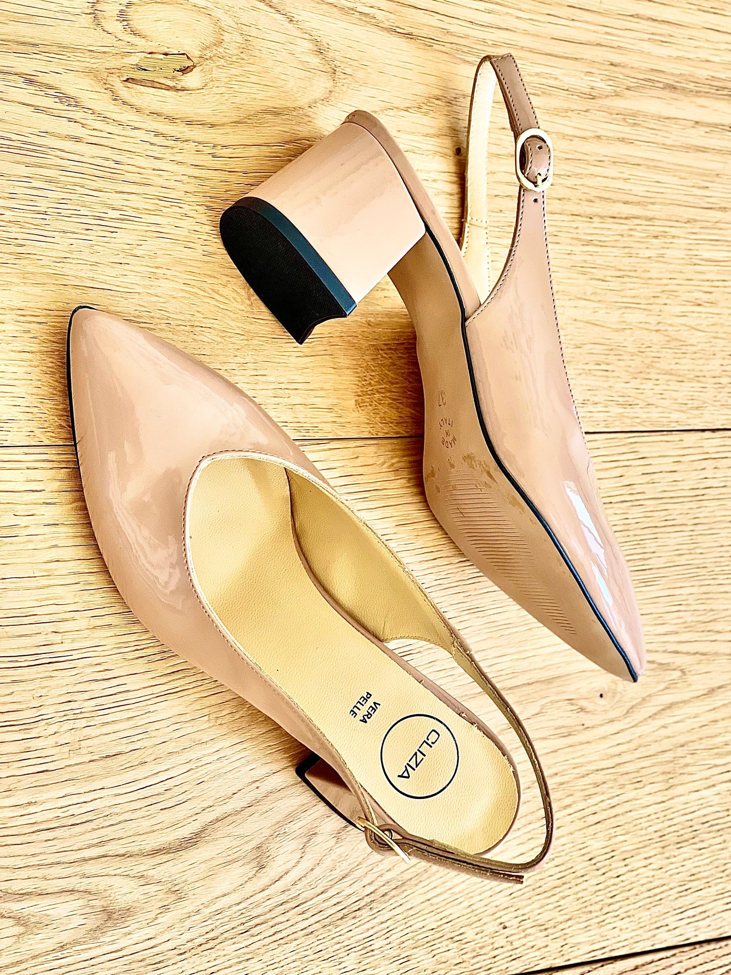 OLGA NUDE PATENT LEATHER