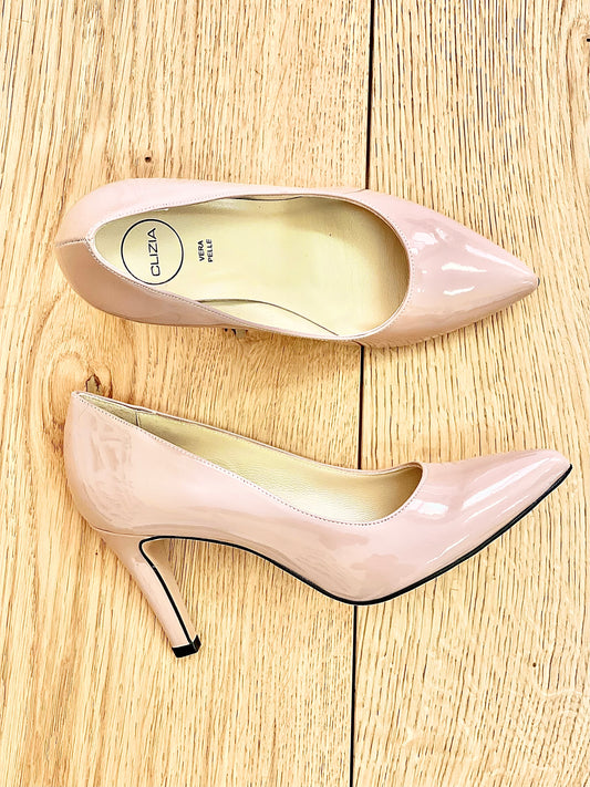 EMY NUDE CUIR VERNI