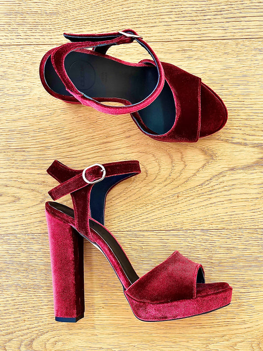 NILSA VELOURS BORDEAUX