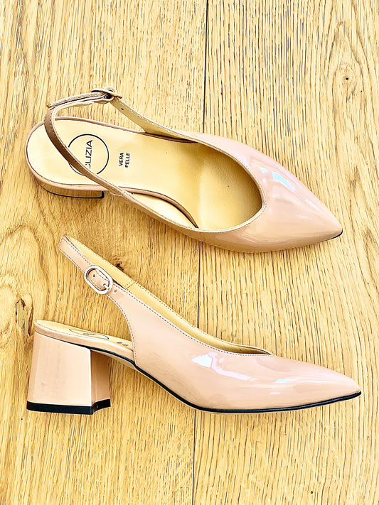 OLGA NUDE PATENT LEATHER