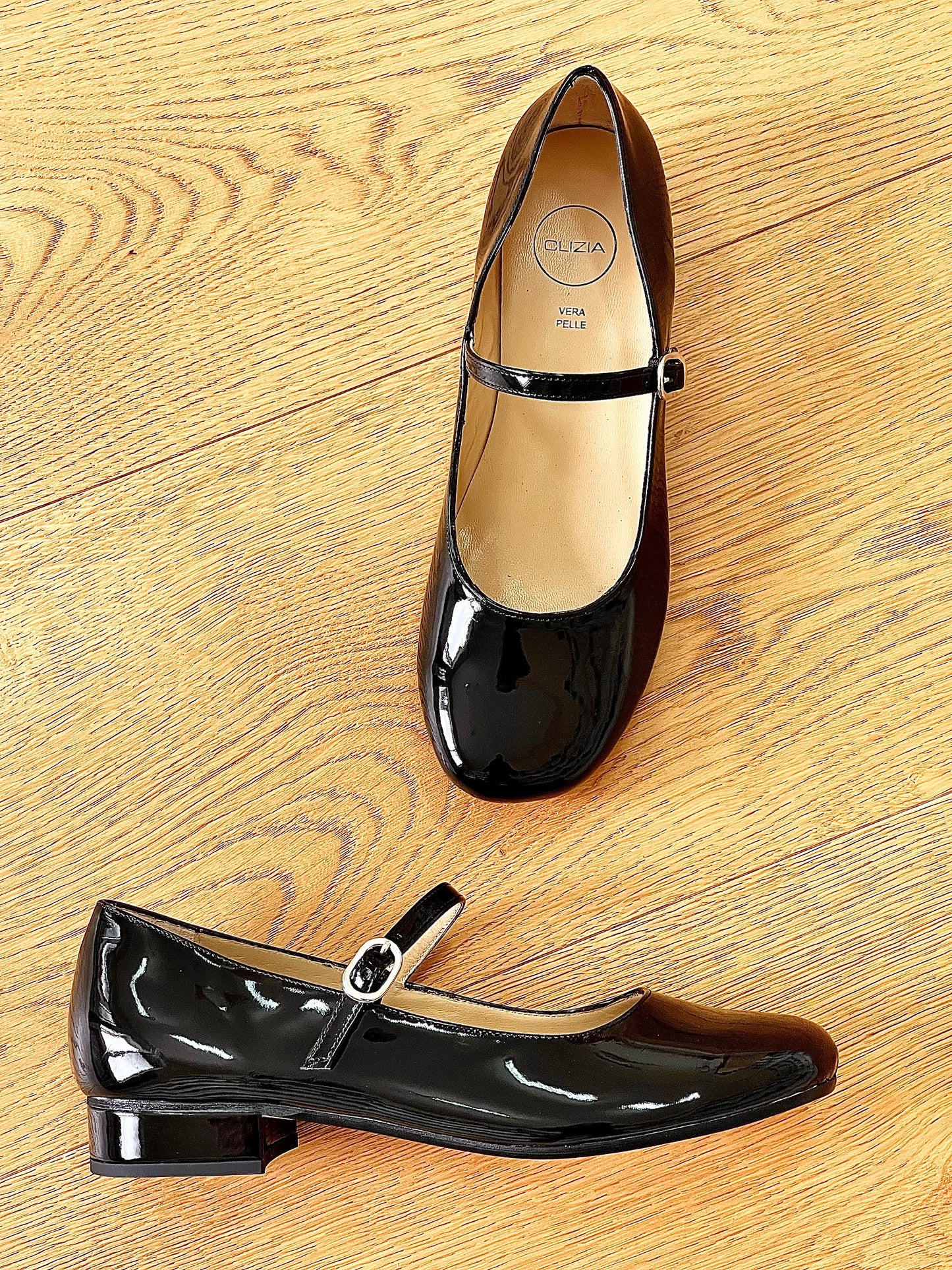 ZELIA CUIR VERNI NOIR