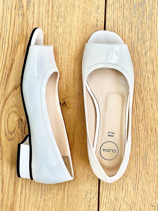 NICOLE BLANC CUIR VERNI