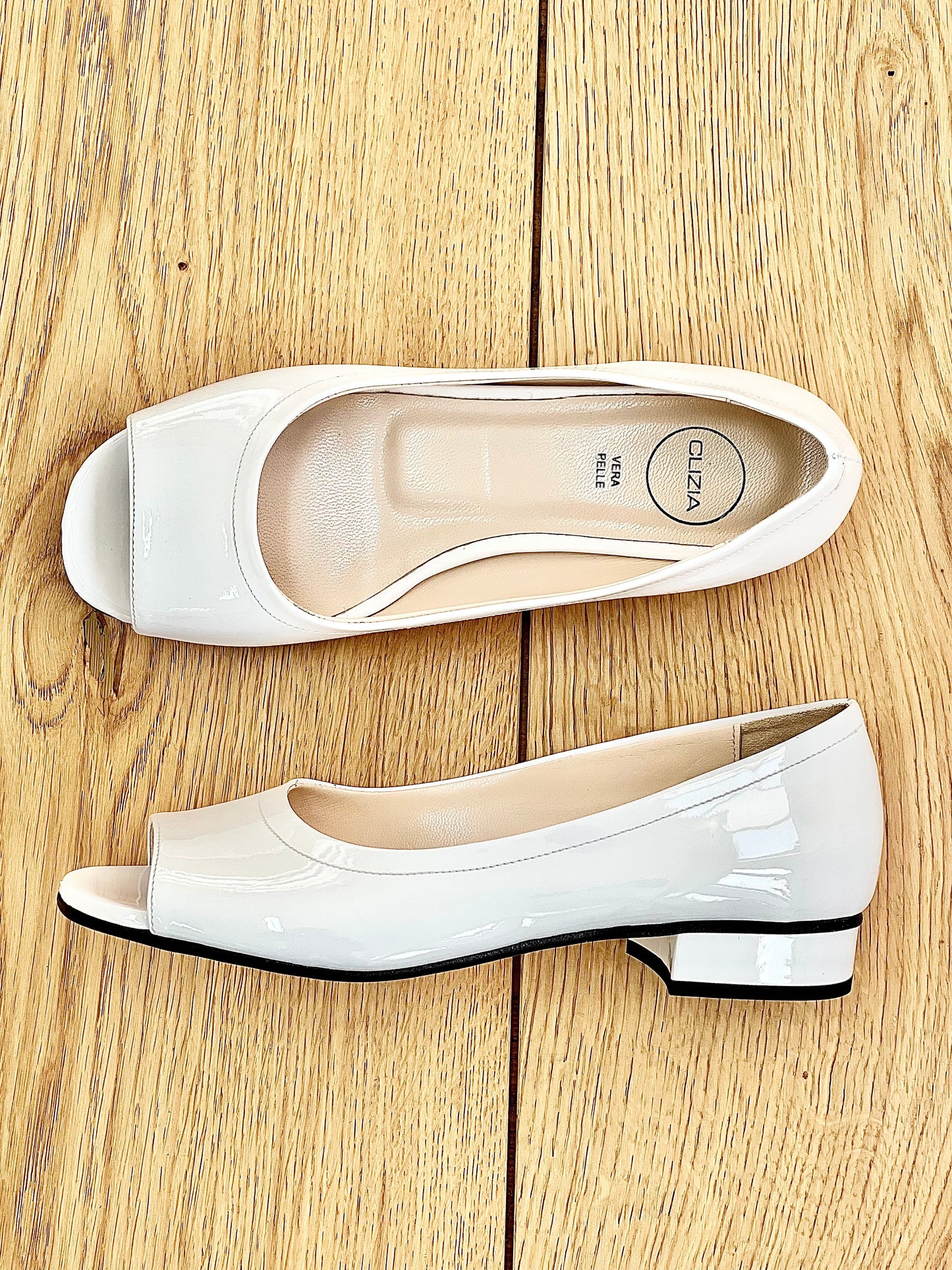 NICOLE BLANC CUIR VERNI