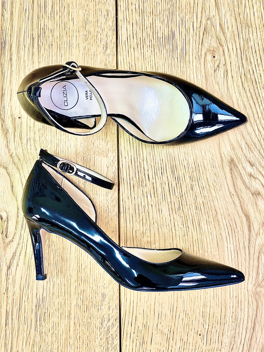 GISELLE CUIR VERNI NOIR