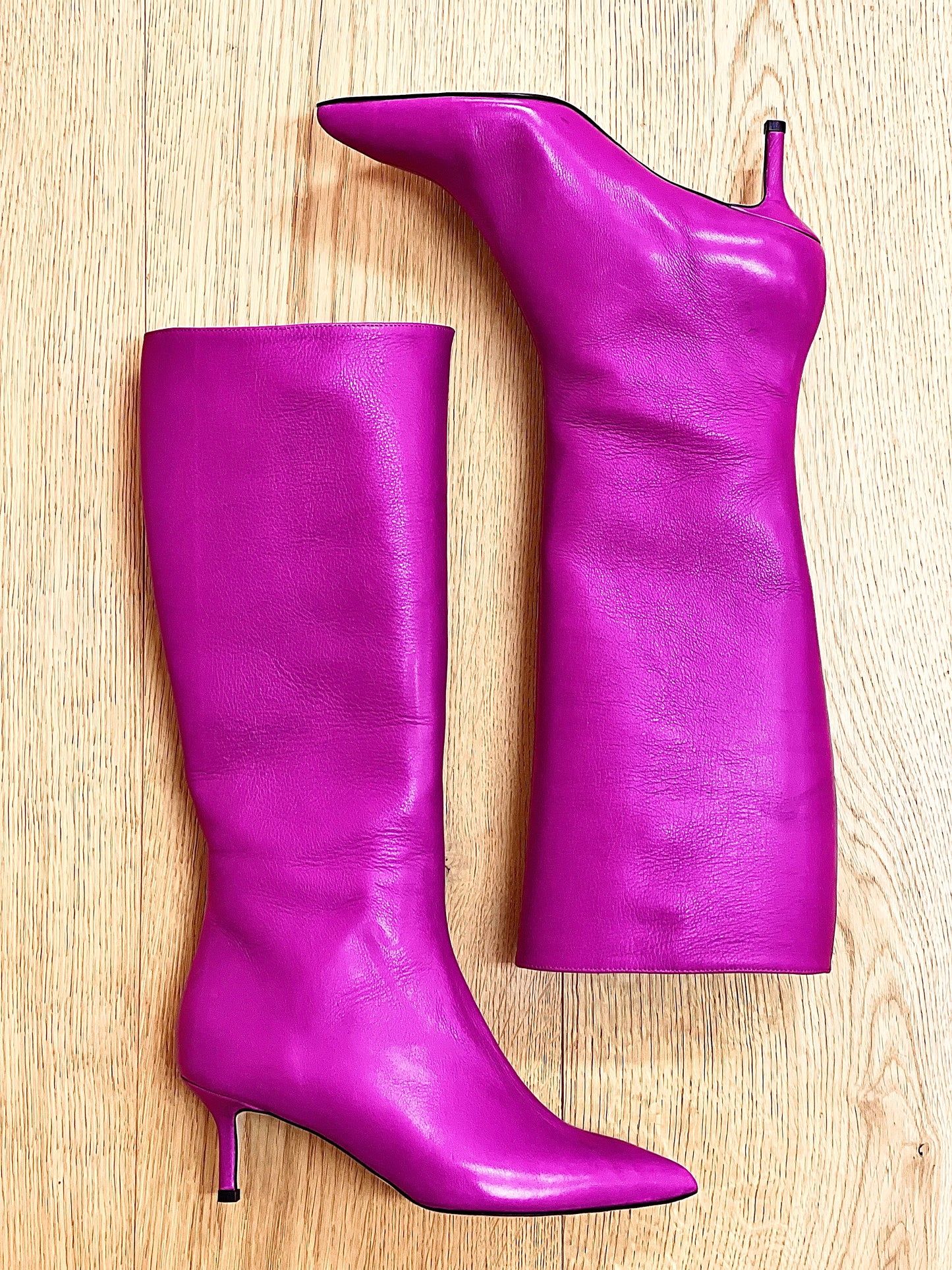 MELISSA LEATHER FUCHSIA