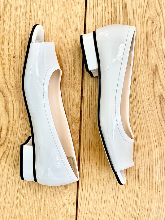 NICOLE BLANC CUIR VERNI