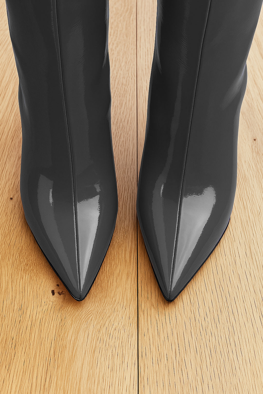 JUANA SZARA SKÓRA LAKIEROWANA