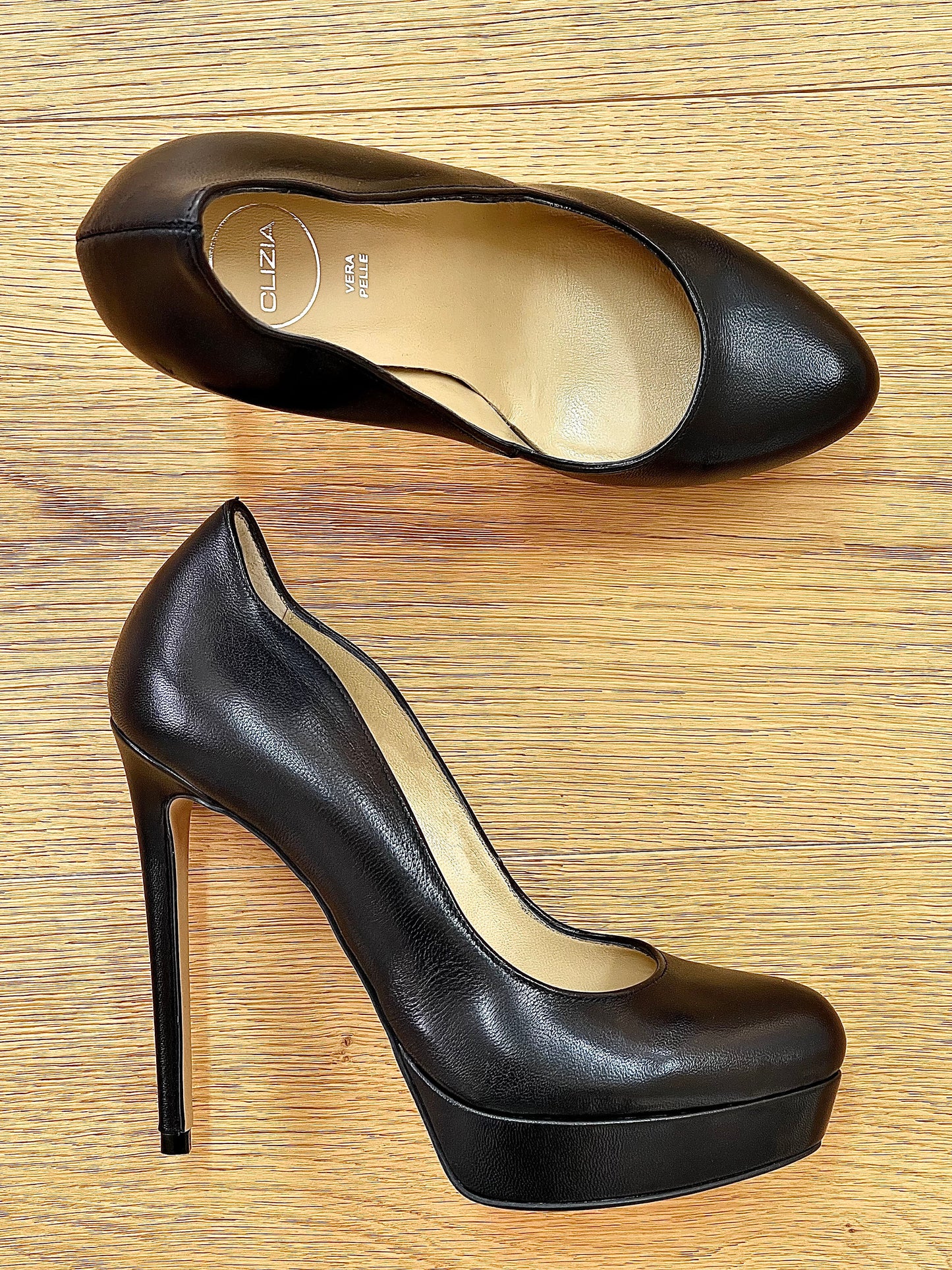 WAVE LEATHER CZARNY
