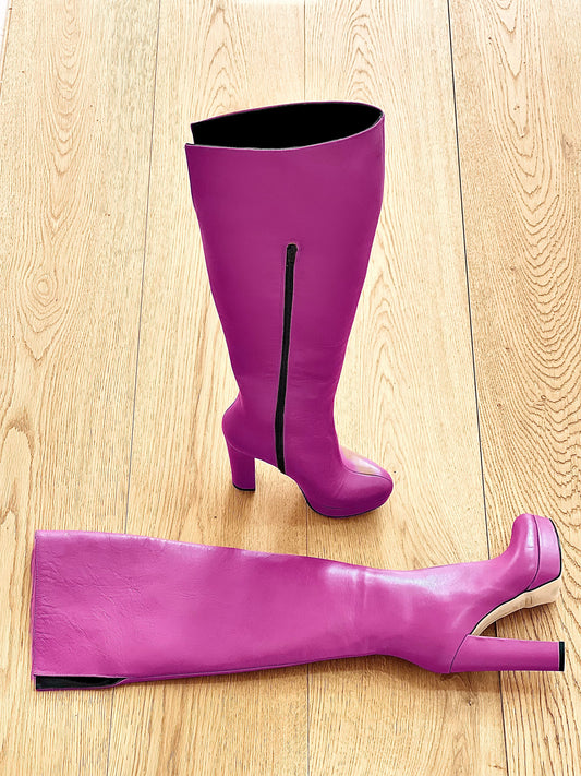 KRISTEN LEATHER FUCHSIA