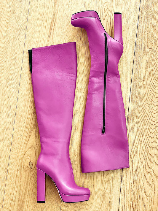 KRISTEN LÆDER FUCHSIA