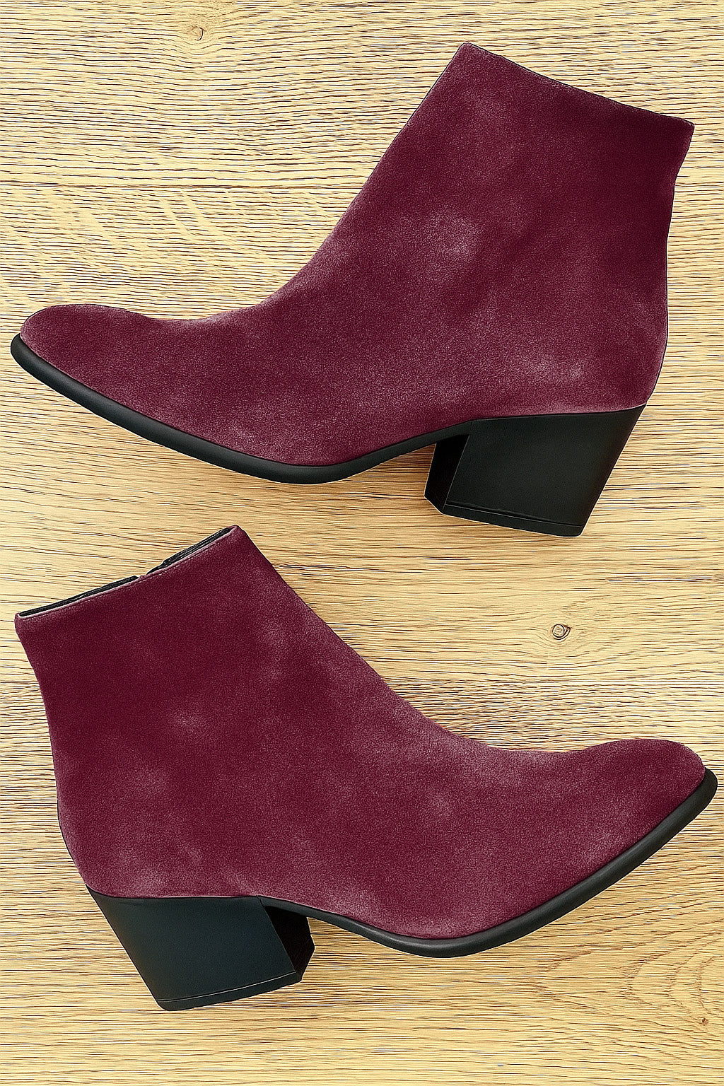 ELISABET BORDEAUXFARBENES WILDLEDER