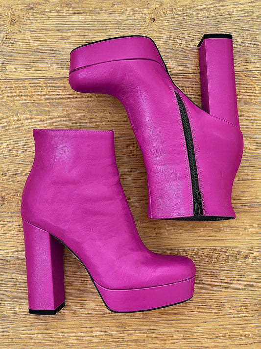 DETROIT LEDER FUCHSIE