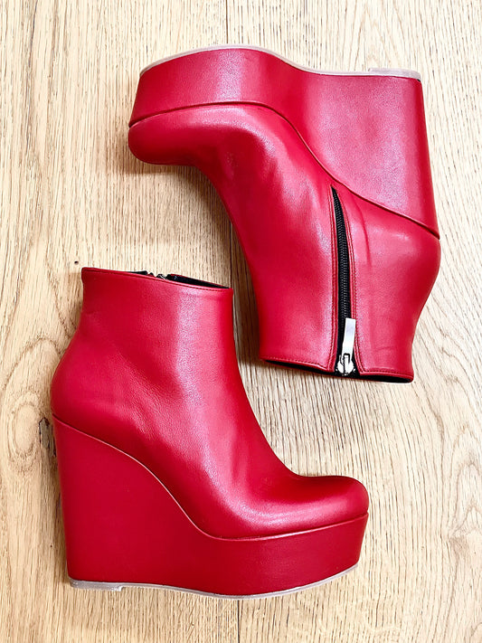 STIEFEL LEDER ROT
