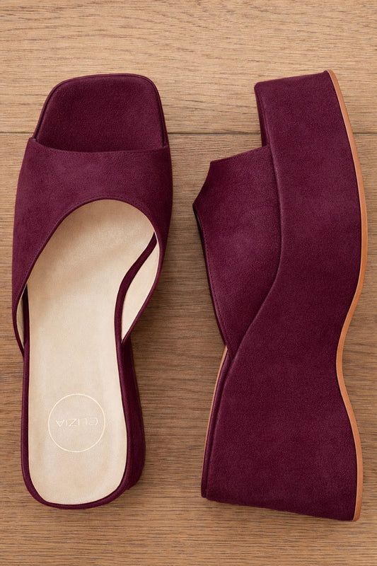 YUNA BURGUNDY SUEDE
