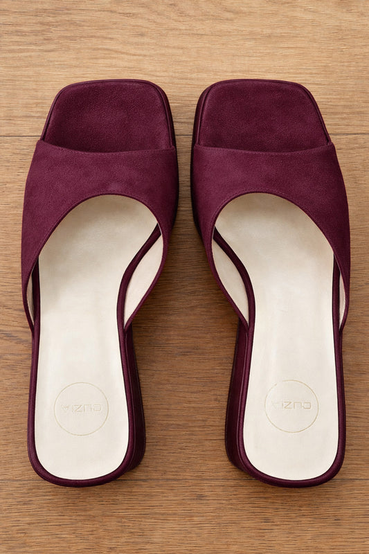 YUNA BURGUNDY SUEDE