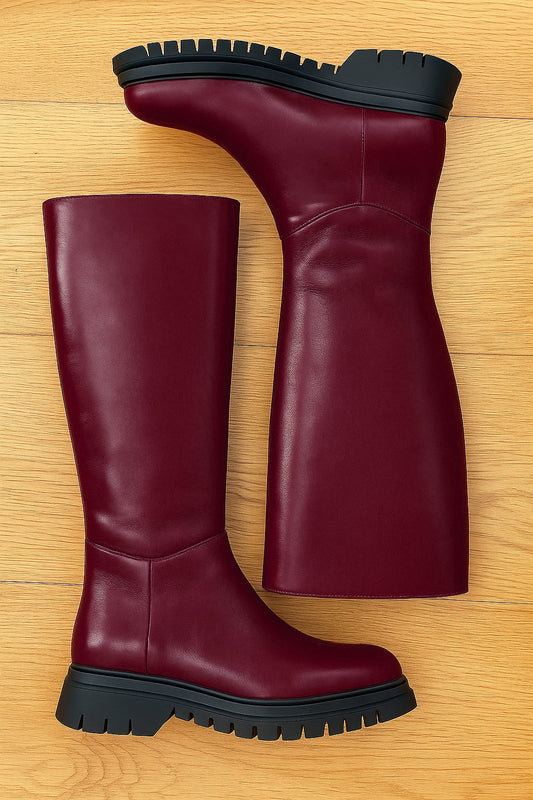 BURGUNDY LEATHER SELVA