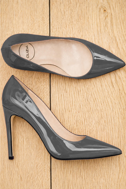 NOE GRAY PATENT LEATHER